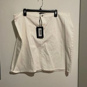 White denim mini skirt